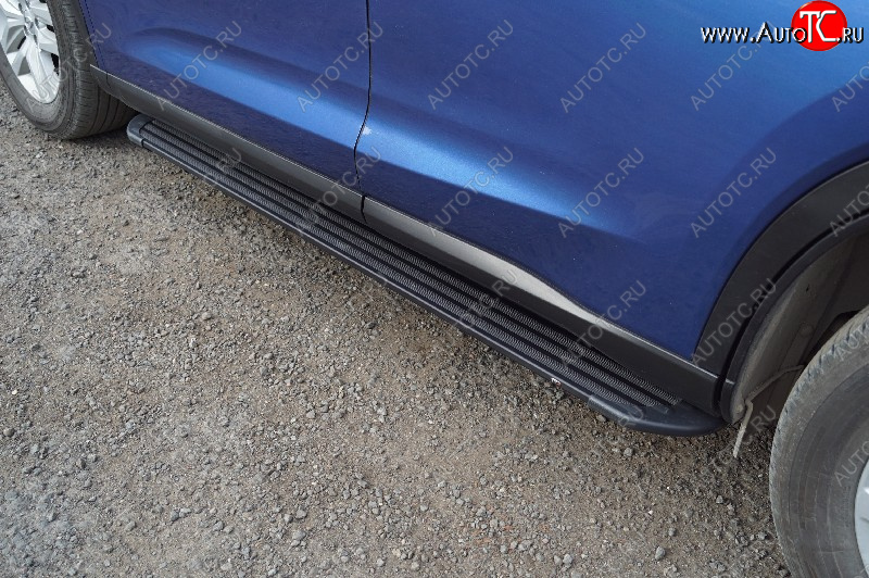 21 999 р. Пороги алюминиевые Slim Line ТСС Тюнинг  Renault Sandero Stepway  (B8) (2014-2018) дорестайлинг (Black)  с доставкой в г. Пермь