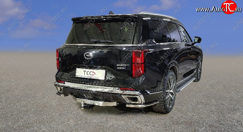 20 799 р. Защита задняя (уголки, нержавейка 42,4 мм) ТСС Тюнинг  GAC GS8 (2016-2023) (уголки)  с доставкой в г. Пермь