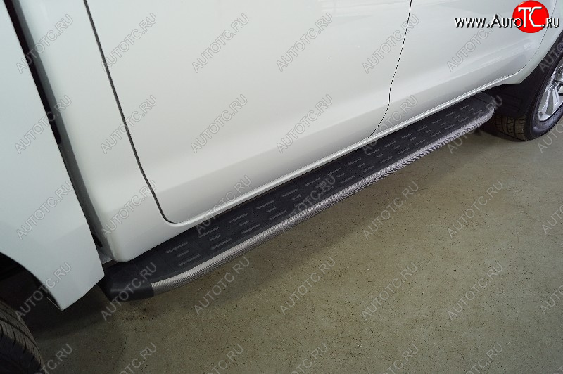 22 999 р. Пороги алюминиевые с пластиковой накладкой ТСС Тюнинг  JAC T6 (2018-2024) пикап (карбон серые)  с доставкой в г. Пермь