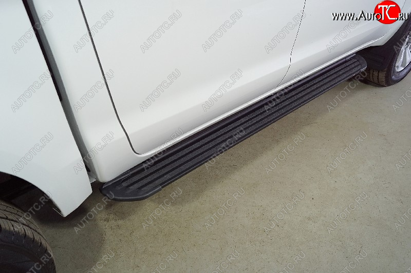 22 999 р. Пороги алюминиевые Slim Line ТСС Тюнинг  JAC T6 (2018-2024) пикап (Black)  с доставкой в г. Пермь