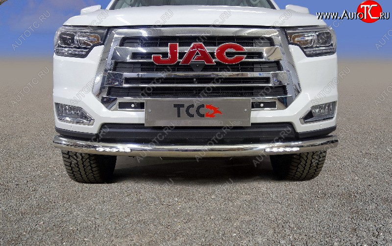 45 799 р. Защита переднего бампера нижняя с ДХО 76,1 мм ТСС Тюнинг  JAC T6 (2018-2024) пикап (нержавейка)  с доставкой в г. Пермь