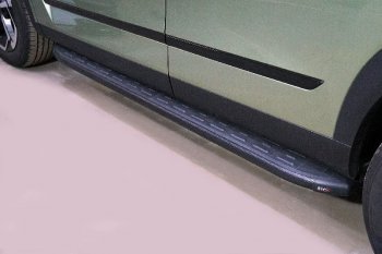 Пороги алюминиевые с пластиковой накладкой, ТСС Тюнинг JAECOO J7 (2023-2025) (карбон черные)