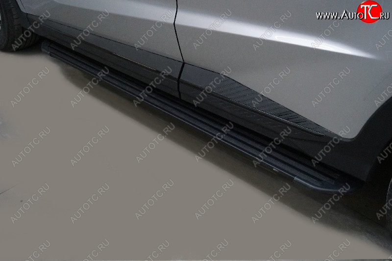 22 999 р. Пороги алюминиевые Slim Line ТСС Тюнинг  Jetour X70 Plus (2023-2025) (Black)  с доставкой в г. Пермь