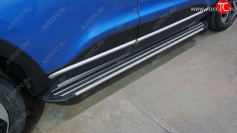 21 999 р. Пороги алюминиевые Slim Line ТСС Тюнинг  Kaiyi X3 Pro (2023-2025) (Silver)  с доставкой в г. Пермь