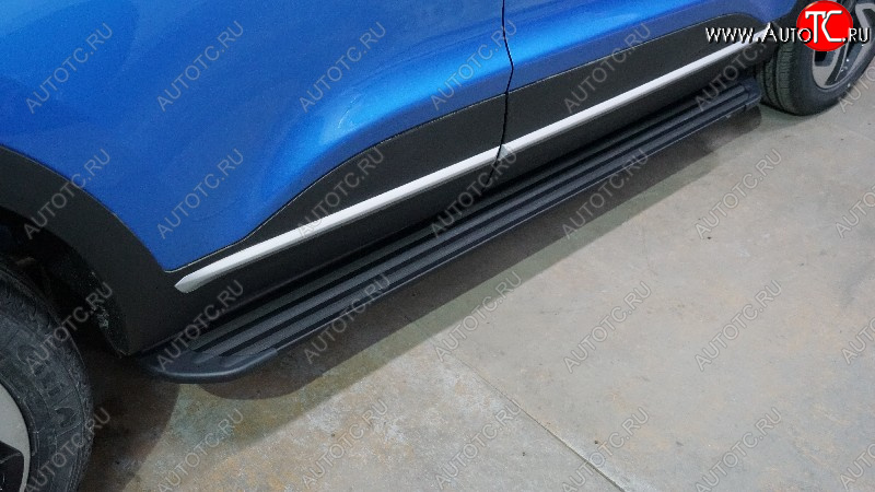 22 999 р. Пороги алюминиевые Slim Line ТСС Тюнинг  Kaiyi X3 Pro (2023-2025) (Black)  с доставкой в г. Пермь