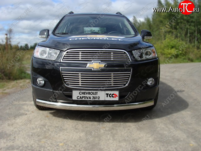 3 999 р. Решетка радиатора верхняя 12мм ТСС Тюнинг  Chevrolet Captiva (2011-2013) 1-ый рестайлинг  с доставкой в г. Пермь