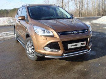 Защита передняя двойная d42,4*42,4 мм ТСС Тюнинг Ford Kuga 2 дорестайлинг (2013-2016) (нержавейка)