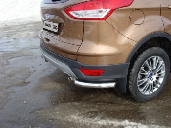 Защита задняя (уголки, нержавейка 60,3 мм) ТСС Тюнинг Ford Kuga  2 (2013-2016) дорестайлинг
