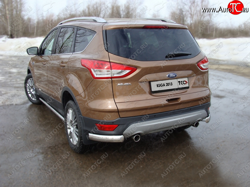 1 000 000 р. Защита задняя уголки овальные 75х42 мм, ТСС Тюнинг  Ford Kuga  2 (2013-2016) дорестайлинг  с доставкой в г. Пермь