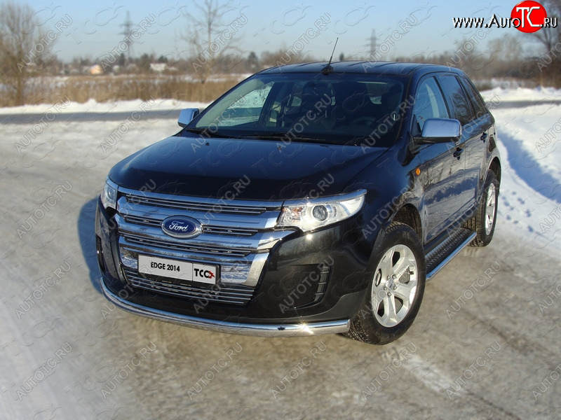 17 749 р. Защита переднего бампера нижняя овальная 75х42 мм ТСС Тюнинг  Ford Edge  U387 (2011-2015) рестайлинг (нержавейка)  с доставкой в г. Пермь