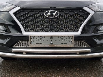 Вставка переднего бампера ТСС Тюнинг Hyundai Tucson  TL (2018-2021) рестайлинг (лист)