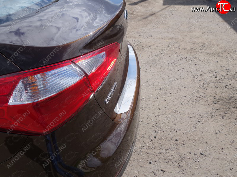 1 000 000 р. Накладка на задний бампер ТСС Тюнинг KIA Cerato 3 YD дорестайлинг седан (2013-2016) (Лист шлифованный)  с доставкой в г. Пермь