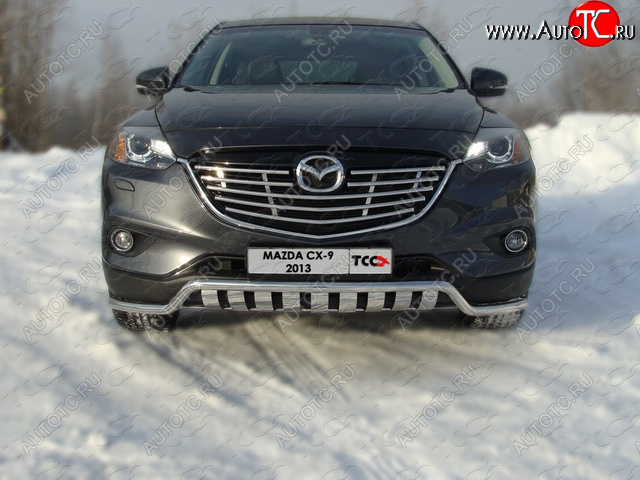 1 000 000 р. Декоративная вставка переднего бампера ТСС Тюнинг  Mazda CX-9  TB (2012-2015) 2-ой рестайлинг (d 16 мм)  с доставкой в г. Пермь