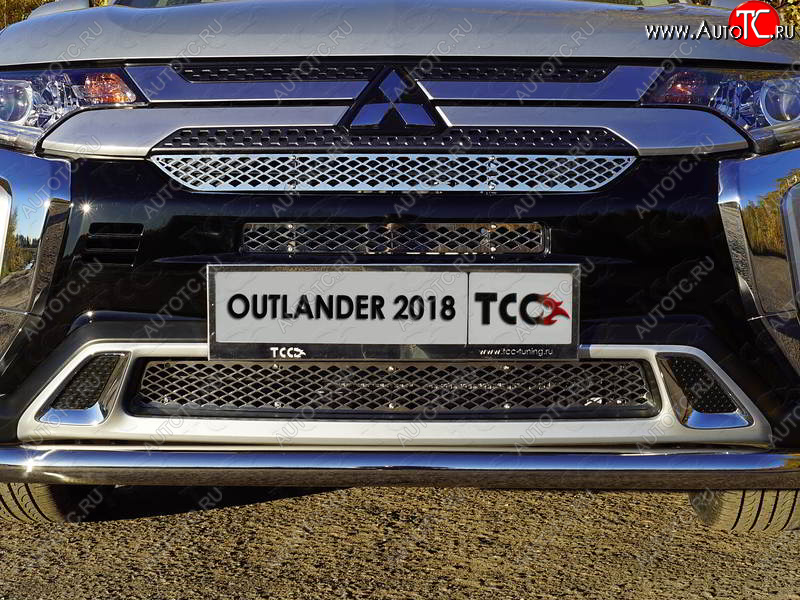 1 000 000 р. Вставка переднего бампера ТСС Тюнинг  Mitsubishi Outlander  GF (2018-2022) 3-ий рестайлинг (лист)  с доставкой в г. Пермь