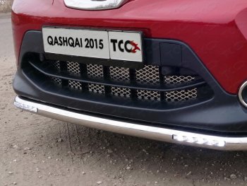Вставка переднего бампера ТСС Тюнинг Nissan Qashqai  2 (2013-2019) J11 дорестайлинг (лист)