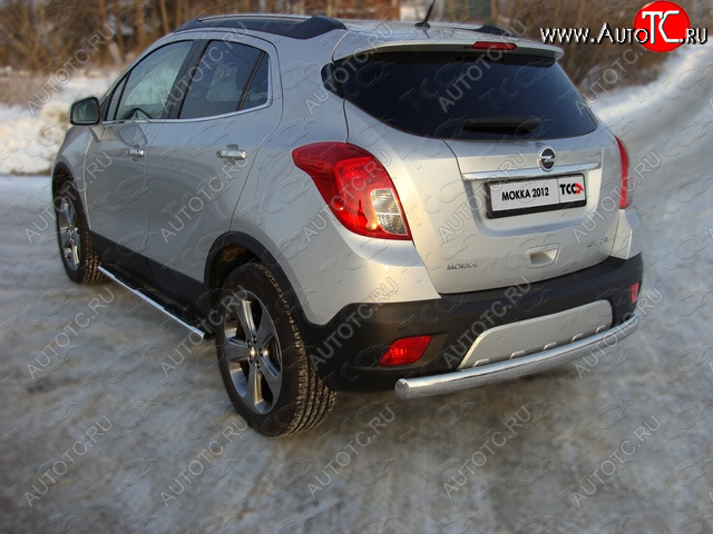 1 000 000 р. Защита задняя (центральная 75*42 мм) ТСС Тюнинг Opel Mokka  дорестайлинг (2012-2016) (центральная)  с доставкой в г. Пермь