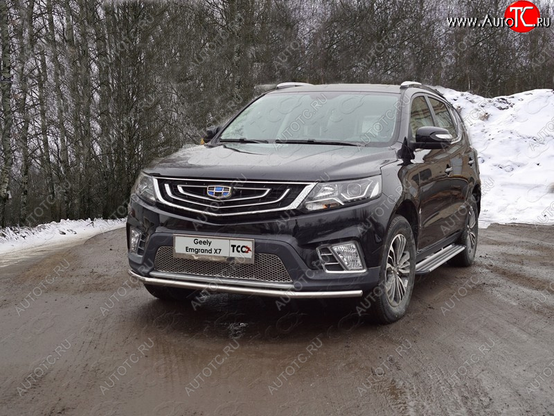 4 999 р. Рамка гос. номера ТСС Тюнинг  Geely Emgrand X7 (2019-2021) 2-ой рестайлинг (нержавейка)  с доставкой в г. Пермь