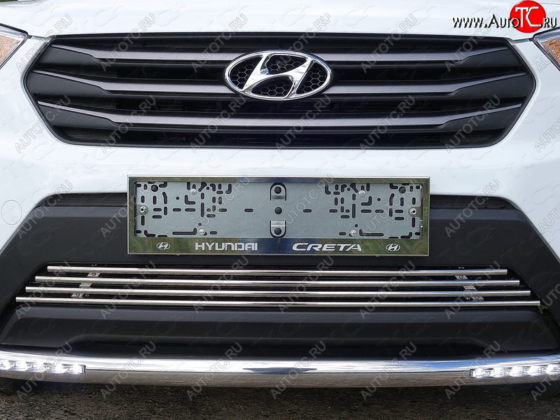 5 999 р. Рамка гос. номера ТСС Тюнинг  Hyundai Creta  GS (2015-2019) дорестайлинг (нержавейка)  с доставкой в г. Пермь