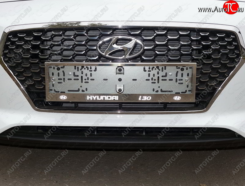5 999 р. Рамка гос. номера ТСС Тюнинг  Hyundai I30  3 PD (2017-2020) универсал (нержавейка)  с доставкой в г. Пермь