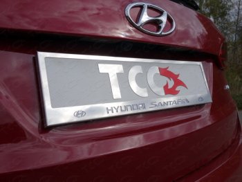 Рамка гос. номера ТСС Тюнинг Hyundai Santa Fe  TM (2018-2021) дорестайлинг (нержавейка)