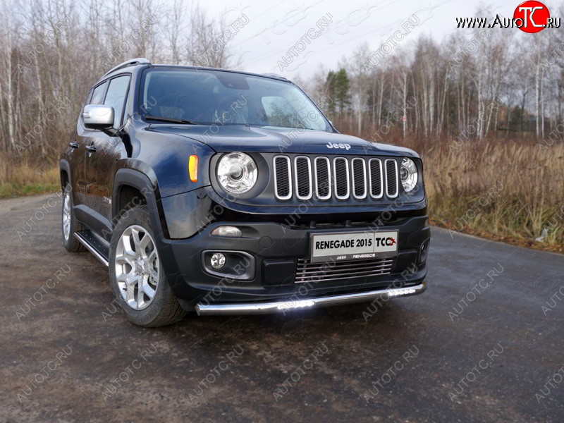 5 999 р. Рамка гос. номера ТСС Тюнинг Jeep Renegade дорестайлинг (2014-2018) (нержавейка)  с доставкой в г. Пермь