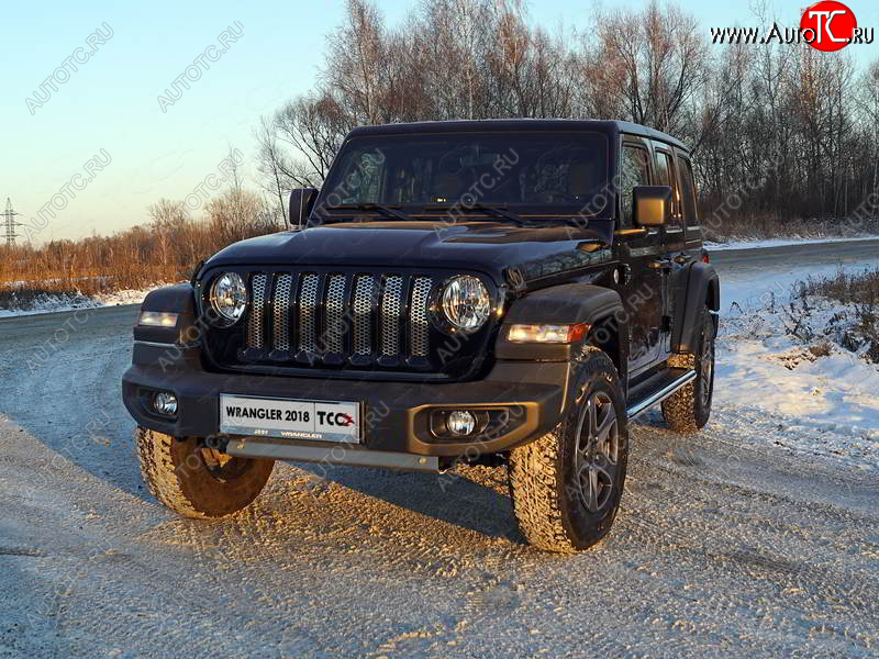 5 999 р. Рамка гос. номера (5 дв.) ТСС Тюнинг  Jeep Wrangler  JL (2018-2024) 3 дв. дорестайлинг (нержавейка)  с доставкой в г. Пермь