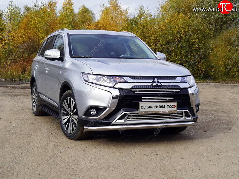 5 999 р. Рамка гос. номера ТСС Тюнинг  Mitsubishi Outlander  GF (2018-2022) 3-ий рестайлинг (нержавейка)  с доставкой в г. Пермь