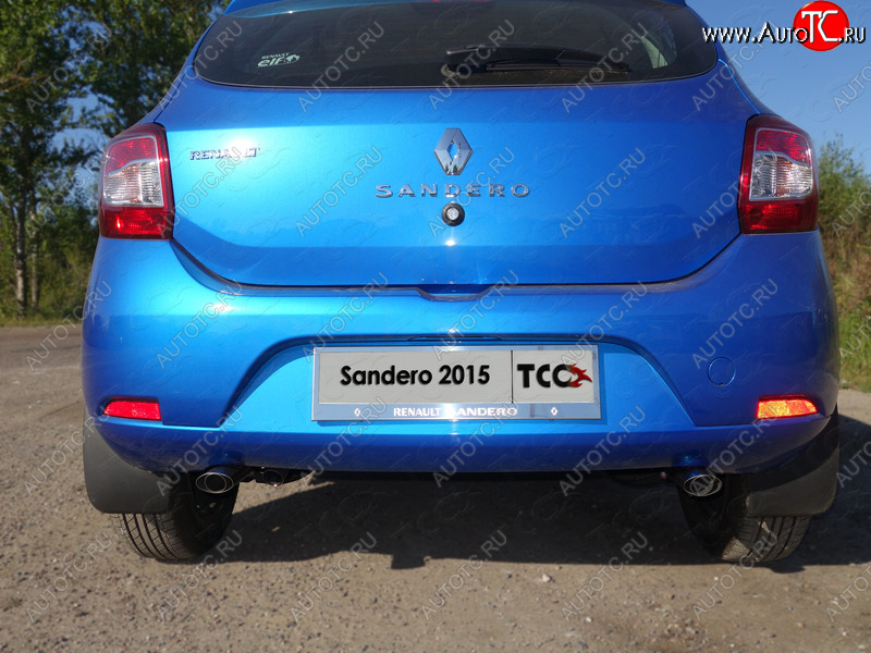 5 999 р. Рамка гос. номера ТСС Тюнинг Renault Sandero (B8) дорестайлинг (2014-2018) (нержавейка)  с доставкой в г. Пермь