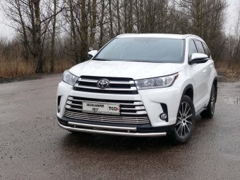 Рамка гос. номера ТСС Тюнинг Toyota Highlander  XU50 (2016-2020) рестайлинг (нержавейка)