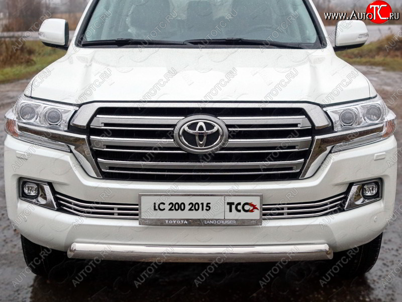5 999 р. Рамка гос. номера ТСС Тюнинг  Toyota Land Cruiser  200 (2015-2021) 2-ой рестайлинг (нержавейка)  с доставкой в г. Пермь