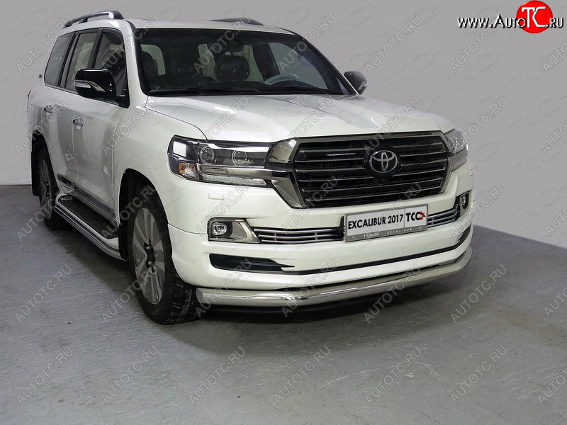 5 999 р. Рамка гос. номера ТСС Тюнинг  Toyota Land Cruiser  200 (2015-2021) 2-ой рестайлинг (нержавейка)  с доставкой в г. Пермь