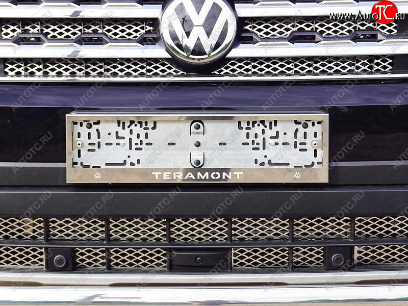 5 999 р. Рамка гос. номера ТСС Тюнинг  Volkswagen Teramont  CA1 (2016-2020) дорестайлинг (нержавейка)  с доставкой в г. Пермь
