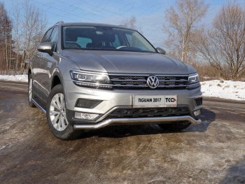 Рамка гос. номера ТСС Тюнинг Volkswagen Tiguan  Mk2 (2016-2020) дорестайлинг (нержавейка)