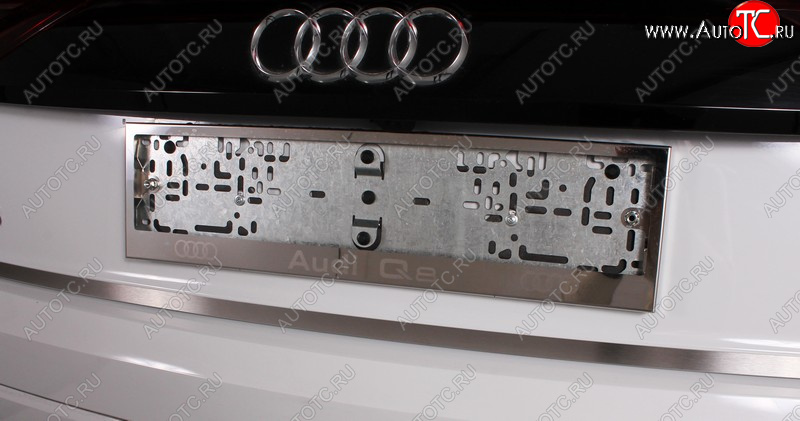 1 749 р. Рамка гос. номера ТСС Тюнинг  Audi Q8  4MN (2018-2022) (нержавейка)  с доставкой в г. Пермь