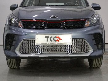 Вставка переднего бампера ТСС Тюнинг KIA Rio  X (2020-2025) рестайлинг (лист)