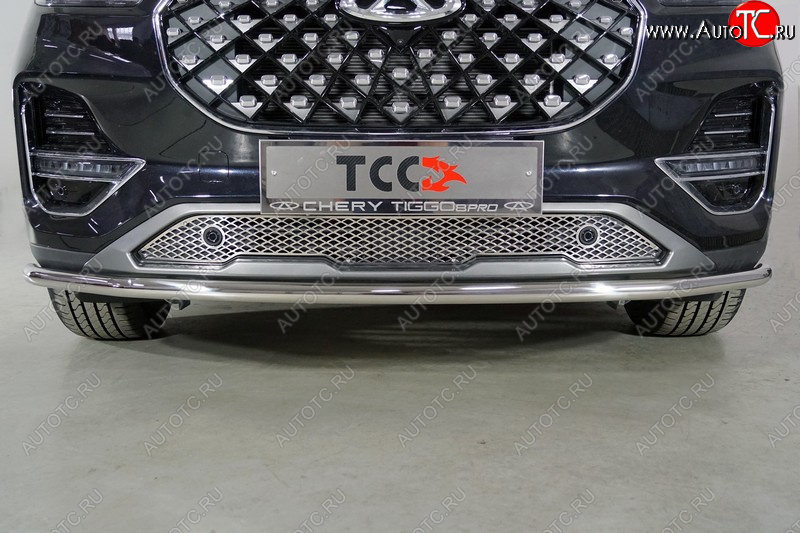 4 499 р. Решетка радиатора нижняя цельная ТСС Тюнинг  Chery Tiggo 8 PRO (2021-2025) (литс)  с доставкой в г. Пермь