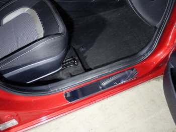 Накладки на порожки салона (передние) ТСС Тюнинг KIA Ceed 2 JD дорестайлинг, хэтчбэк (2012-2015) (Лист зеркальный)