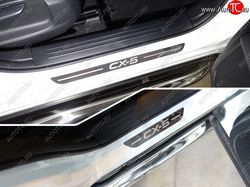 1 000 000 р. Накладки на пороги ТСС Тюнинг Mazda CX-5 KF (2016-2025) (лист зеркальный надпись CX-5)  с доставкой в г. Пермь