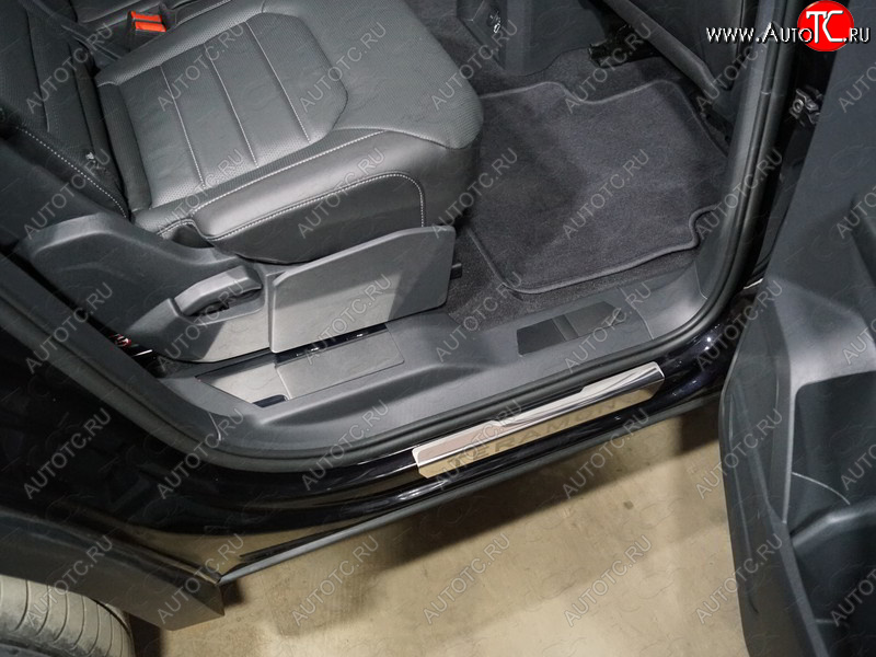 1 000 000 р. Накладки на пластиковые пороги задние ТСС Тюнинг Volkswagen Teramont CA1 дорестайлинг (2016-2020) (лист зеркальный)  с доставкой в г. Пермь