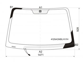 Стекло лобовое (Обогрев щеток) Hyundai Tucson 04-09 FUYAO 4129AGNBLHV1H