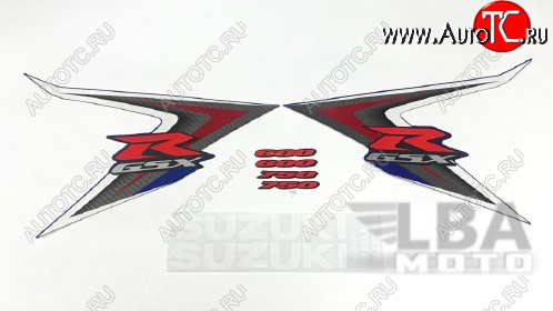 3 999 р. Комплект наклеек на пластик для мотоцикла Suzuki GSX-R600750 08-10 Сине-Белый 1  пм-00017737  с доставкой в г. Пермь