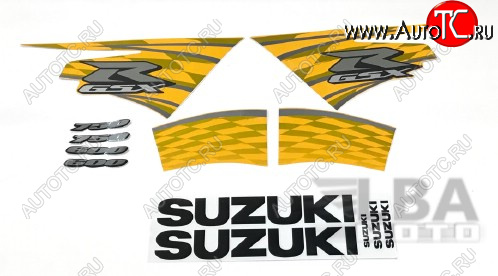3 999 р. Комплект наклеек на пластик для мотоцикла Suzuki GSX-R600750 11-16 Желто-Черный  пм-00017744  с доставкой в г. Пермь