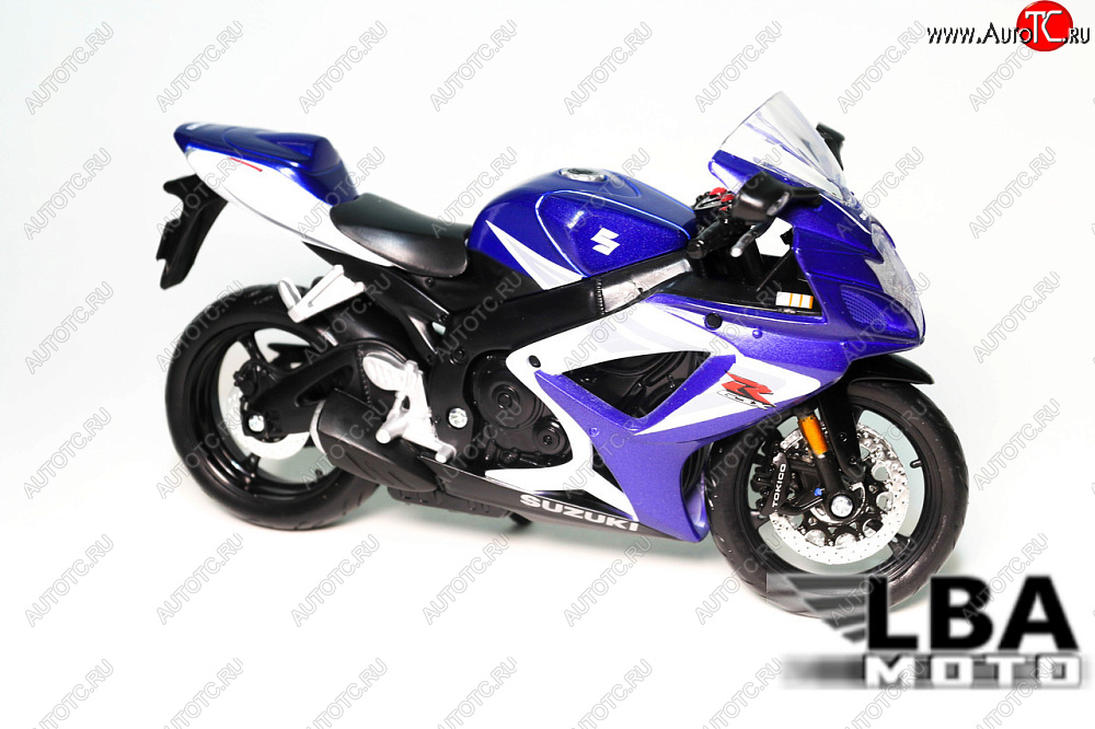 1 599 р. Модель мотоцикла Suzuki GSX-R750 06-07 Сине-Белого цвета масштаб 112  пм-00002217  с доставкой в г. Пермь