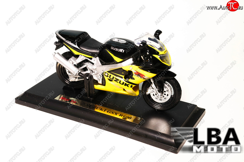 1 299 р. Модель мотоцикла Suzuki GSX-R600 01-03 Черно-Желтого цвета масштаб 118  пм-00002474  с доставкой в г. Пермь
