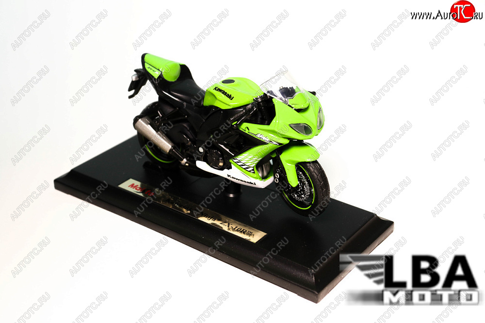 1 299 р. Модель мотоцикла Kawasaki Ninja ZX-10R Зеленого цвета масштаб 118  пм-00002476  с доставкой в г. Пермь