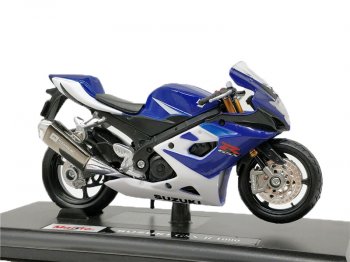 1 299 р. Модель мотоцикла Suzuki GSX-R1000 05-06 Сине-Белый масштаб 118  пм-00018358  с доставкой в г. Пермь. Увеличить фотографию 1