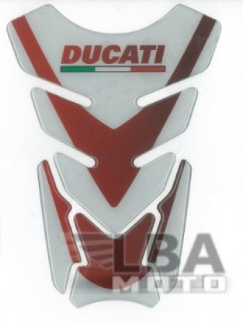 1 299 р. Наклейка на бак для мотоцикла Ducati Бело-Красная  пм-00017097  с доставкой в г. Пермь. Увеличить фотографию 2