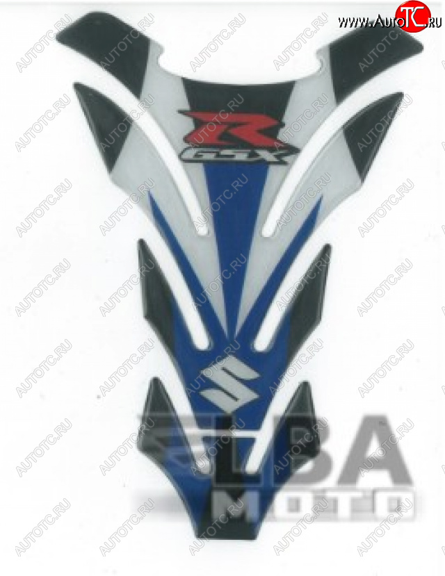 1 279 р. Наклейка на бак для мотоцикла Suzuki GSX-R Бело-Сине-Черная  пм-00017103  с доставкой в г. Пермь