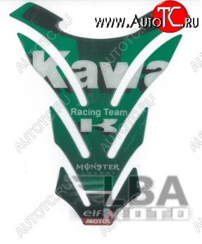 1 329 р. Наклейка на бак для мотоцикла Kawasaki Racing Зеленая  пм-00017106  с доставкой в г. Пермь