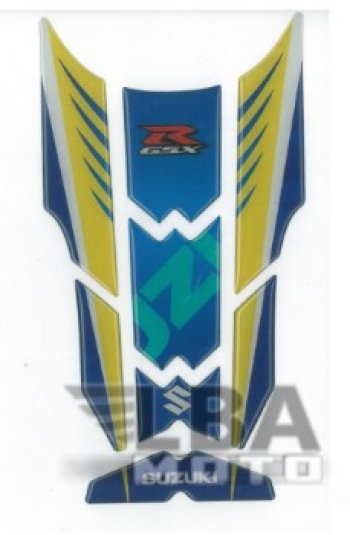 1 329 р. Наклейка на бак для мотоцикла Suzuki GSX-R Сине-Желтая  пм-00017107  с доставкой в г. Пермь. Увеличить фотографию 2
